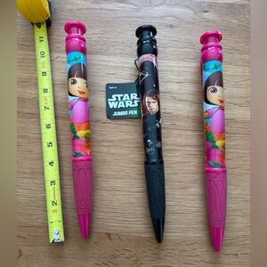 3 Jumbo Novelty Pens | Dora the Explorer & Star Wars